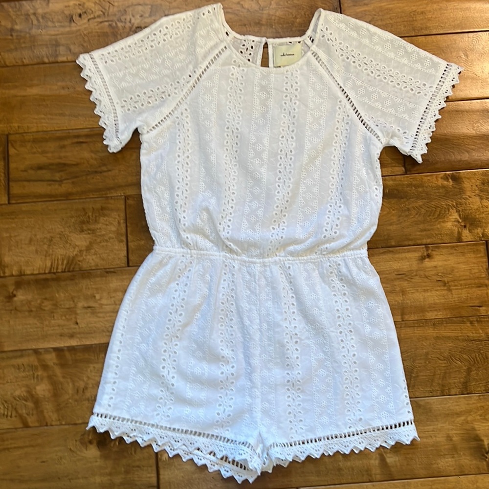 Elevenses Eyelet Romper by Anthropologie